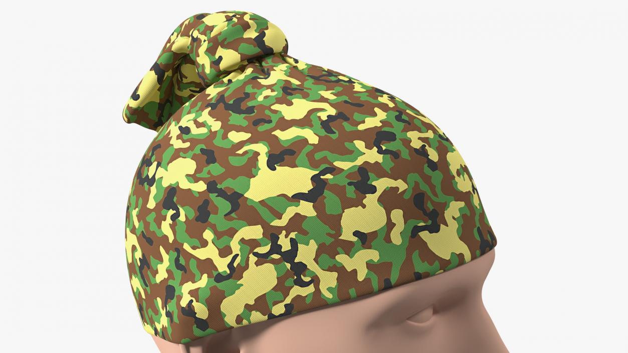 Neck Gaiter worn on Head Camo 3D model