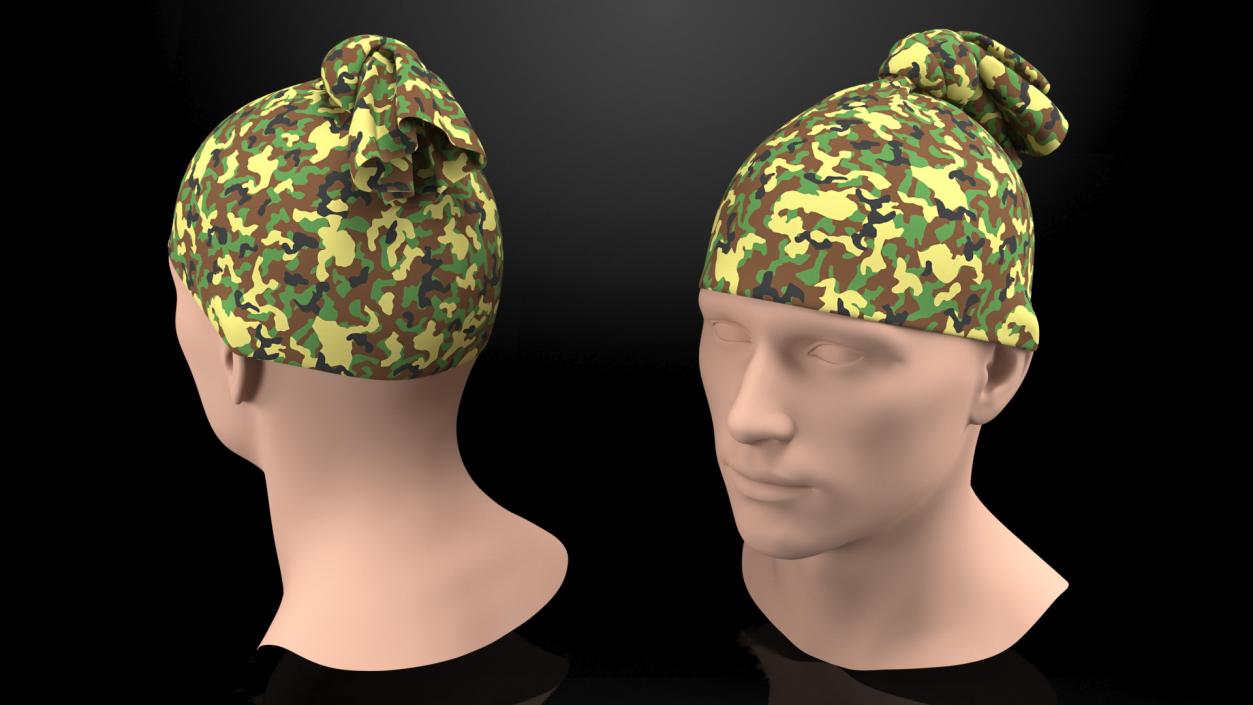 Neck Gaiter worn on Head Camo 3D model