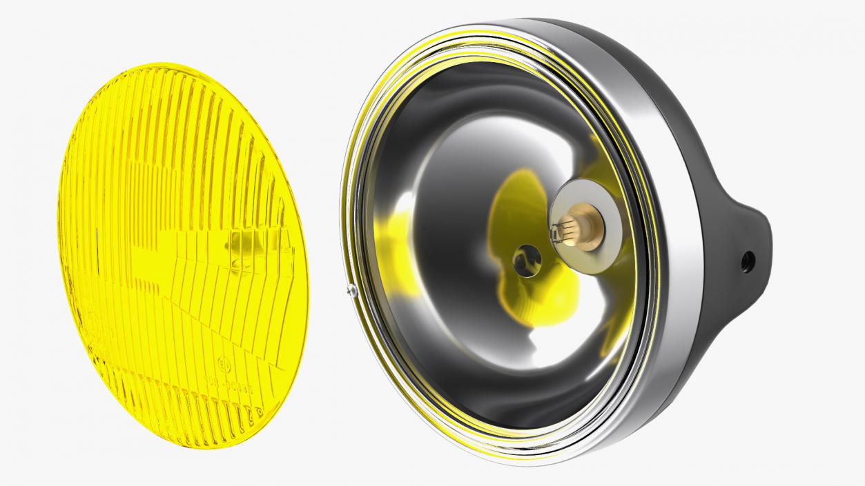 Motorcycle Headlight Yellow 2 3D model