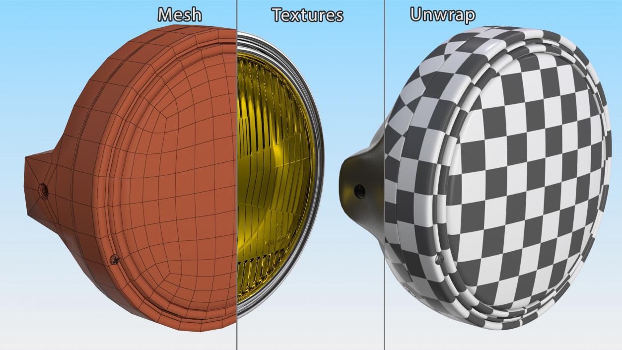 Motorcycle Headlight Yellow 2 3D model