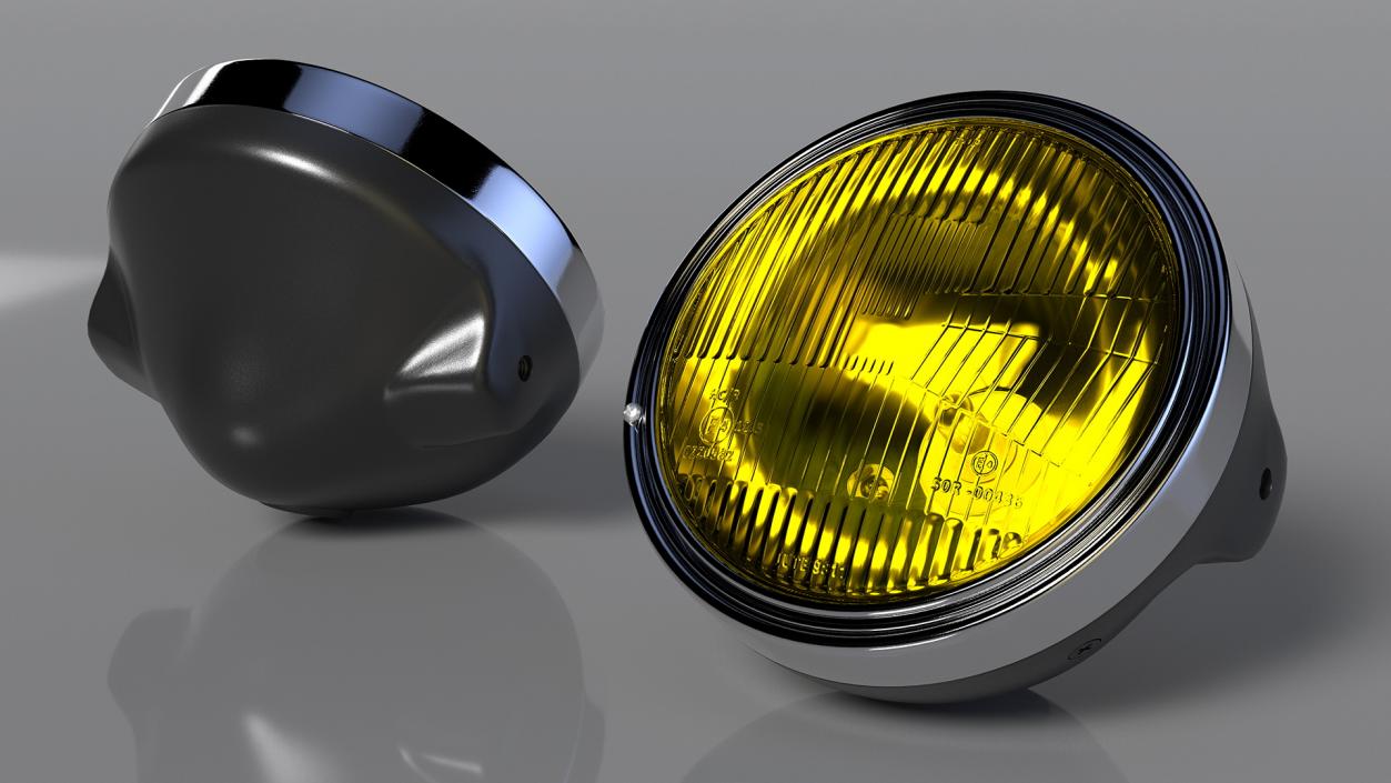 Motorcycle Headlight Yellow 2 3D model