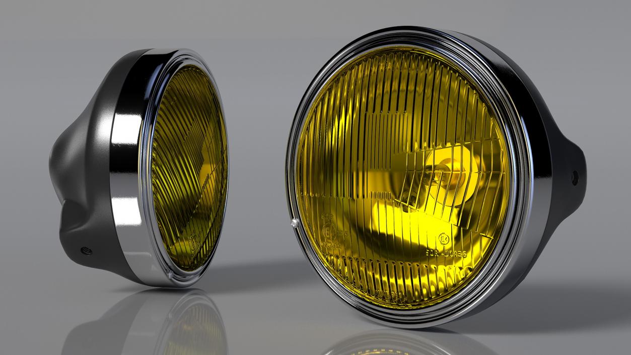 Motorcycle Headlight Yellow 2 3D model