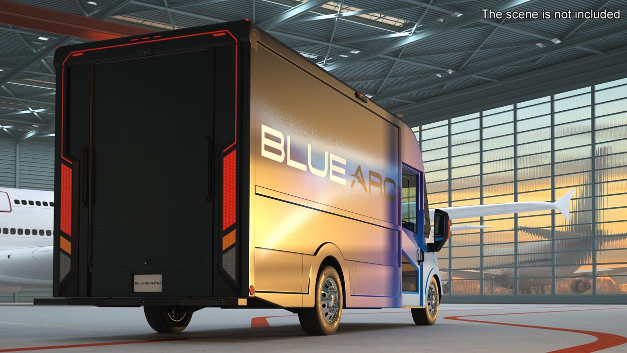 Electric Delivery Truck Blue Arc 3D