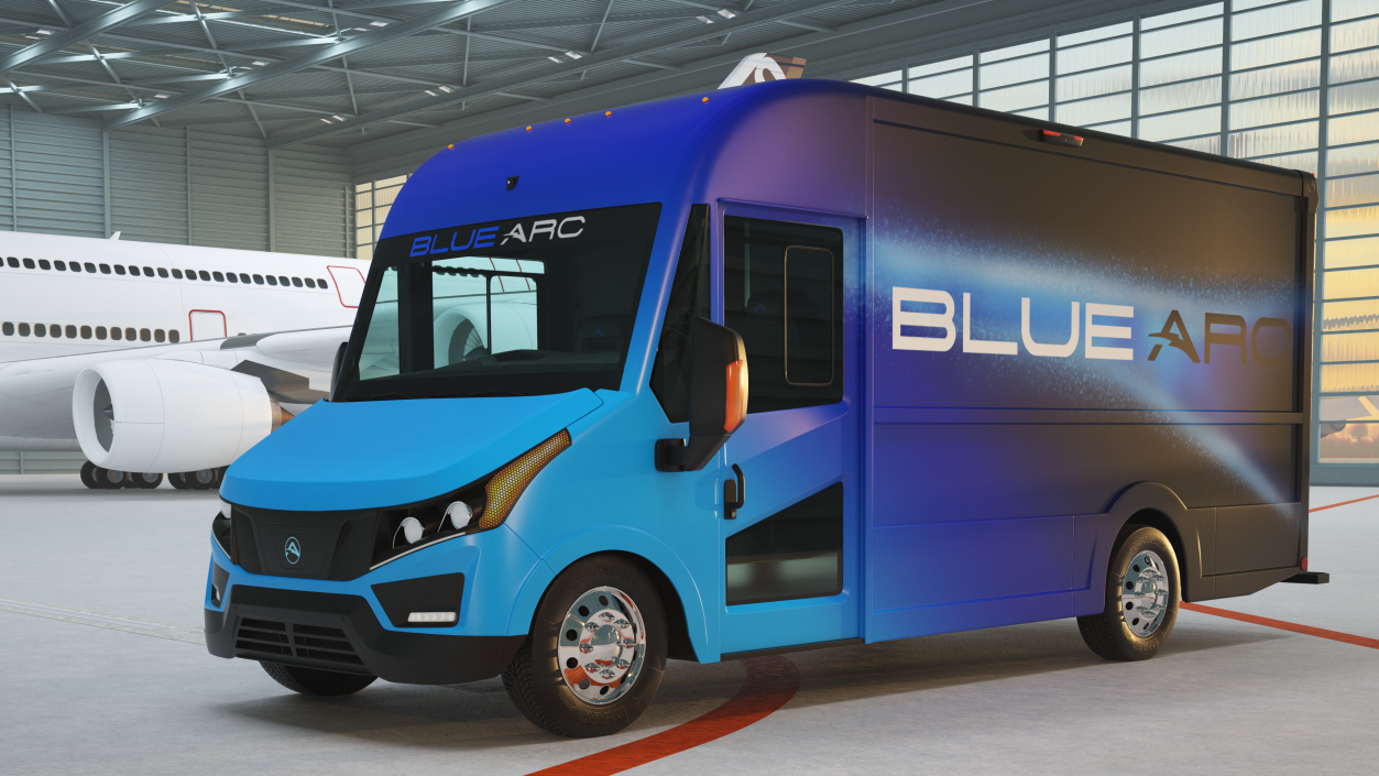 Electric Delivery Truck Blue Arc 3D