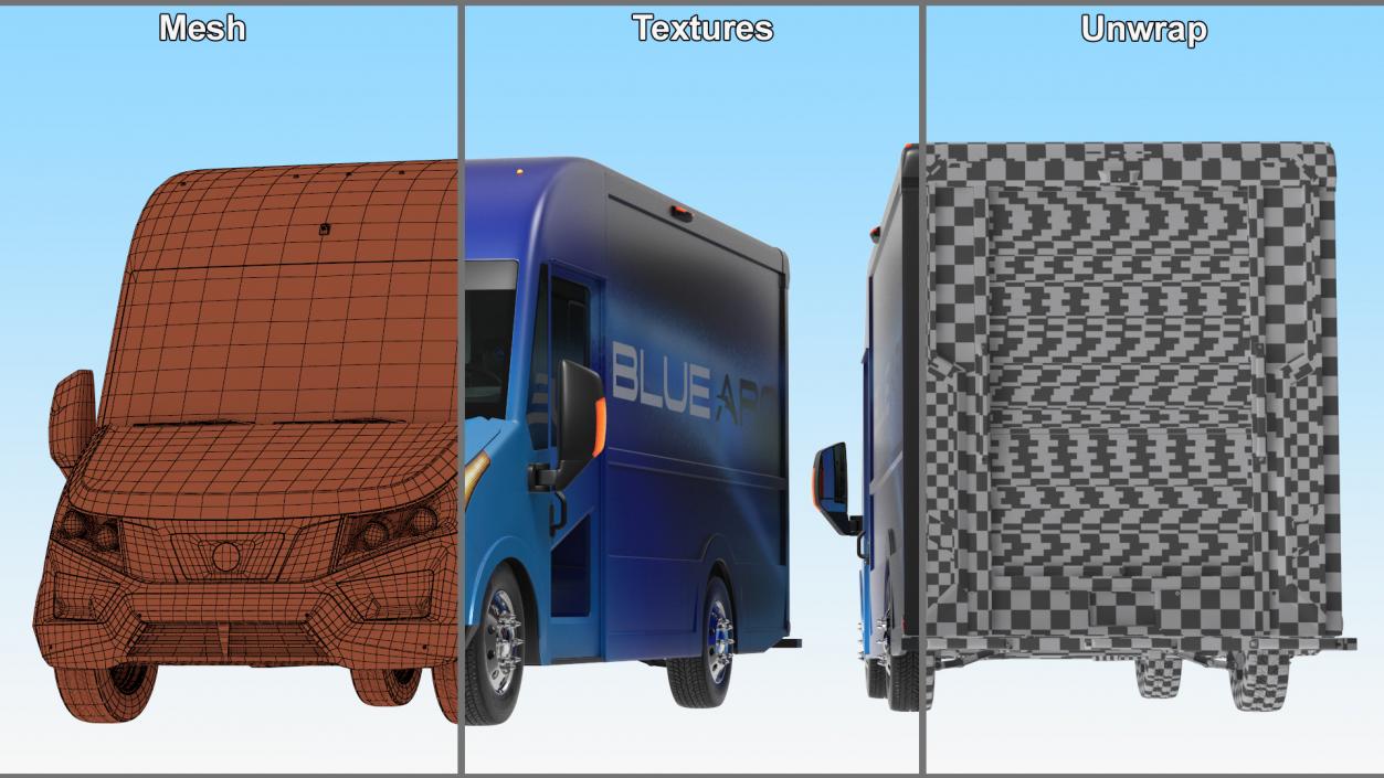 Electric Delivery Truck Blue Arc 3D