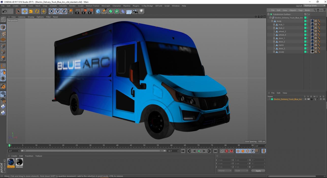 Electric Delivery Truck Blue Arc 3D