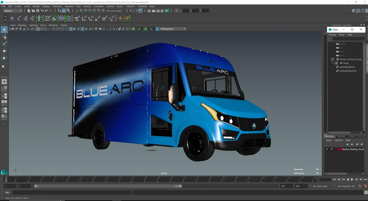 Electric Delivery Truck Blue Arc 3D