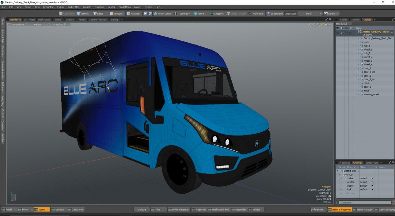 Electric Delivery Truck Blue Arc 3D