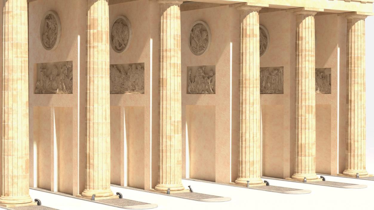 3D Brandenburg Gate Triumphal Arch