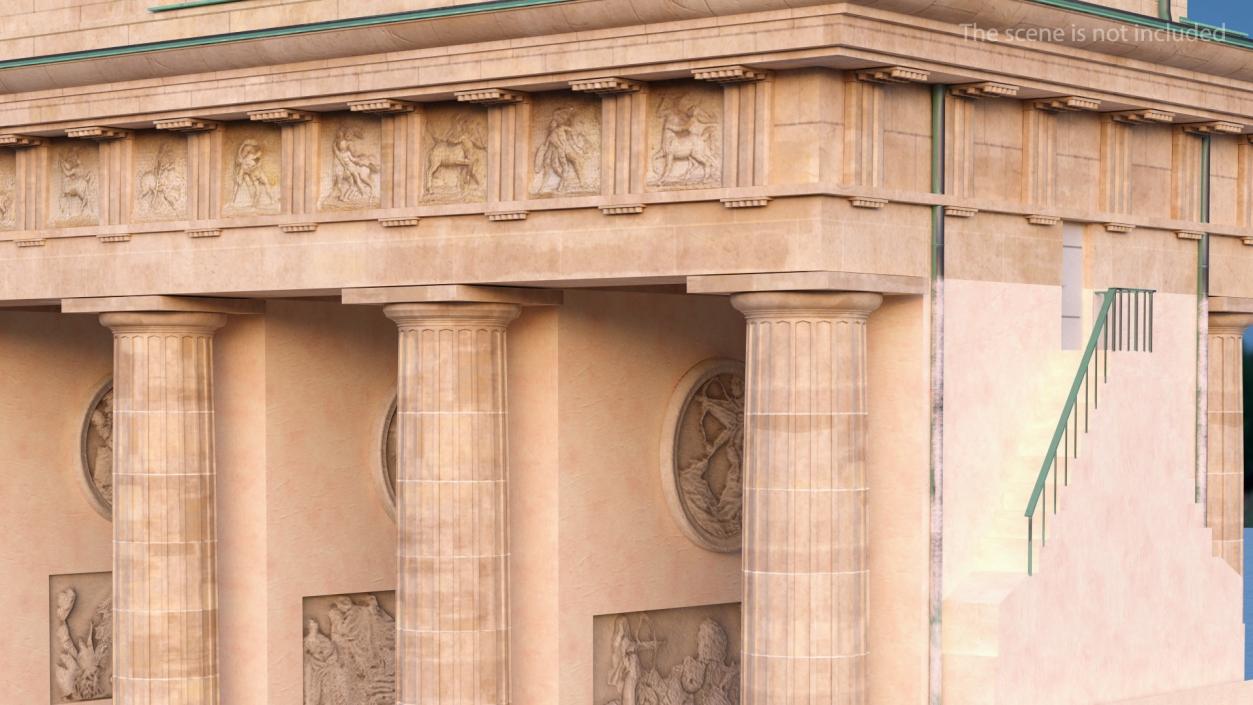 3D Brandenburg Gate Triumphal Arch