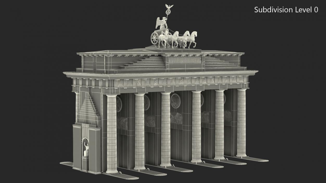 3D Brandenburg Gate Triumphal Arch