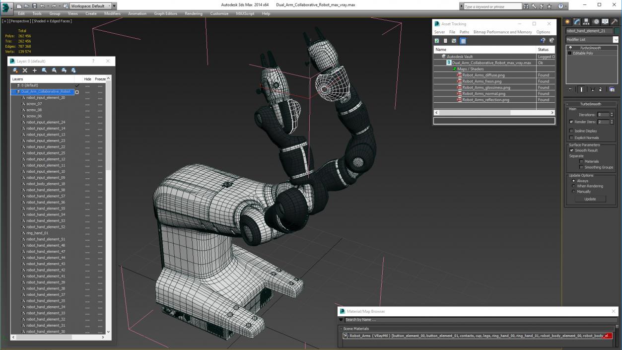 3D Dual Arm Collaborative Robot model