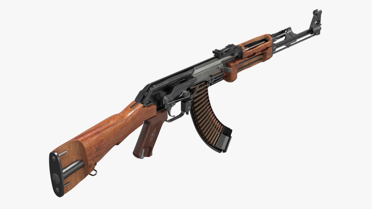 3D AK-47 Automatic Rifle in Cut model