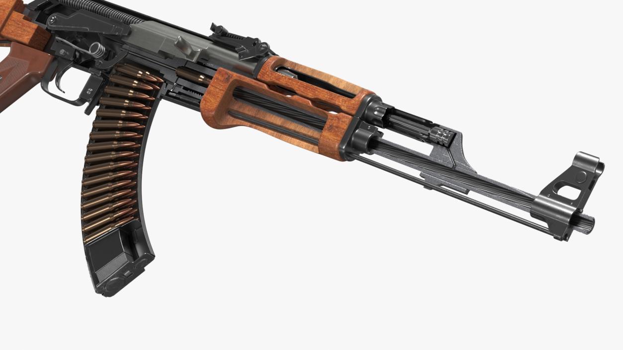 3D AK-47 Automatic Rifle in Cut model