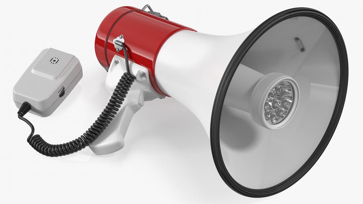 Megaphone Speaker with LED Flashlight 3D