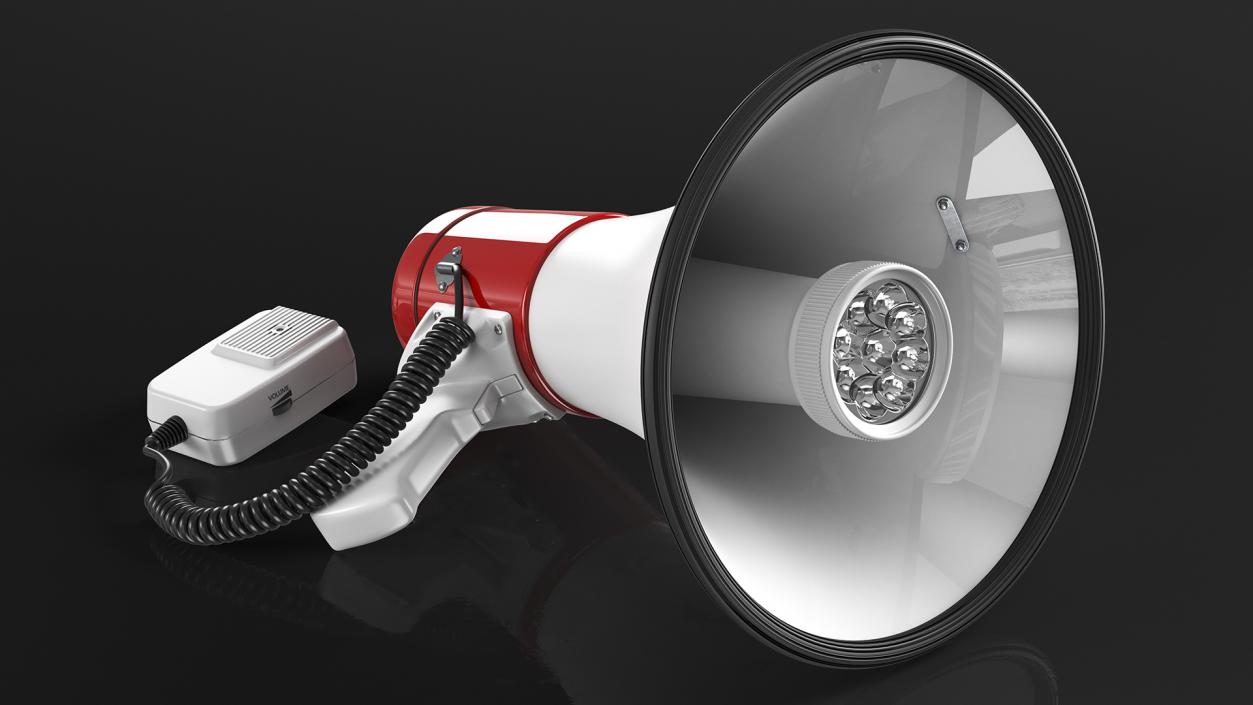 Megaphone Speaker with LED Flashlight 3D