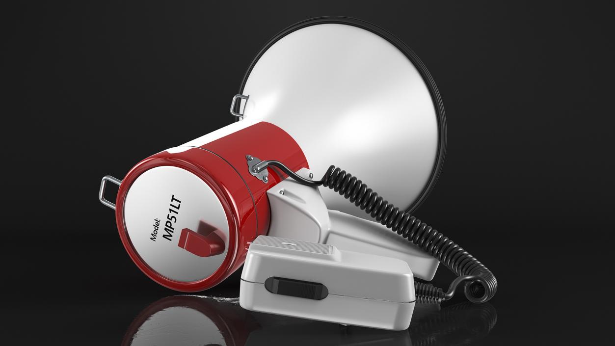 Megaphone Speaker with LED Flashlight 3D