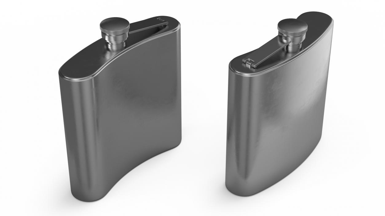 3D model Stainless Steel Hip Flask