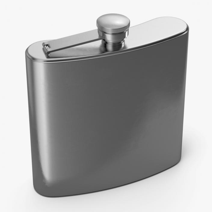 3D model Stainless Steel Hip Flask