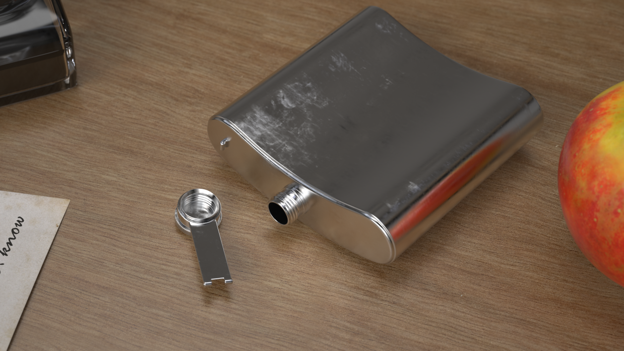 3D model Stainless Steel Hip Flask