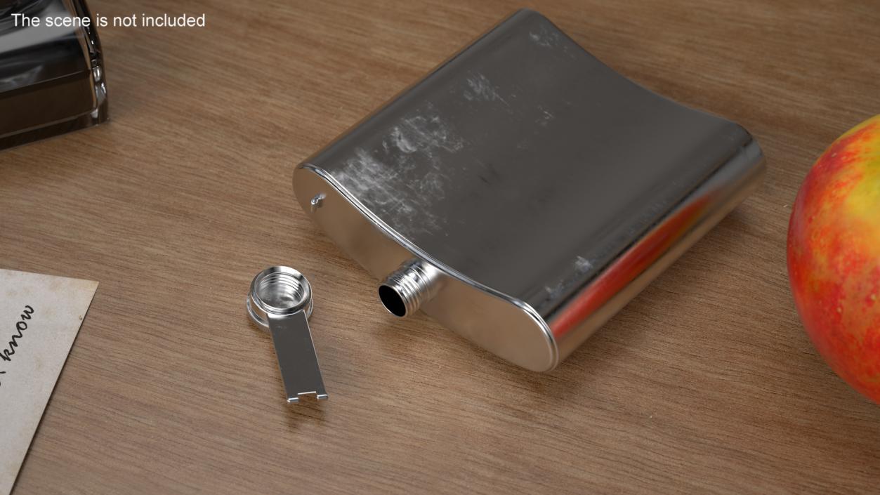 3D model Stainless Steel Hip Flask