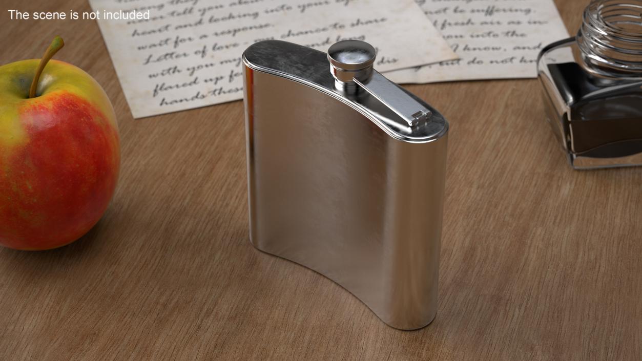 3D model Stainless Steel Hip Flask