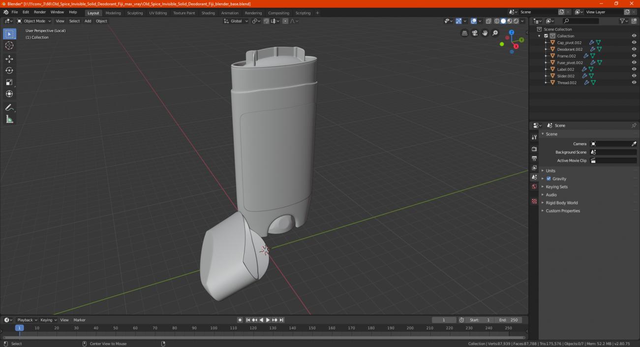 3D model Old Spice Invisible Solid Deodorant Fiji