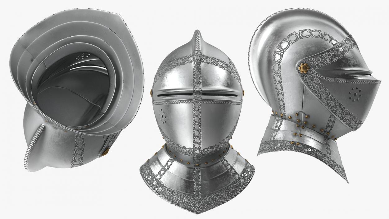 3D Medieval Armet Helmet