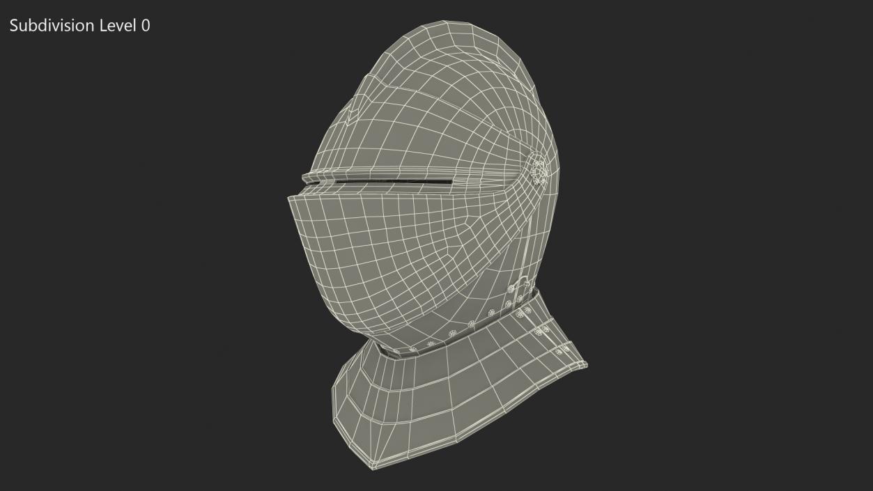 3D Medieval Armet Helmet