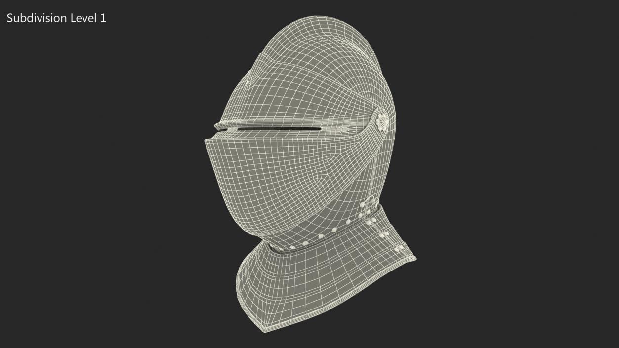 3D Medieval Armet Helmet