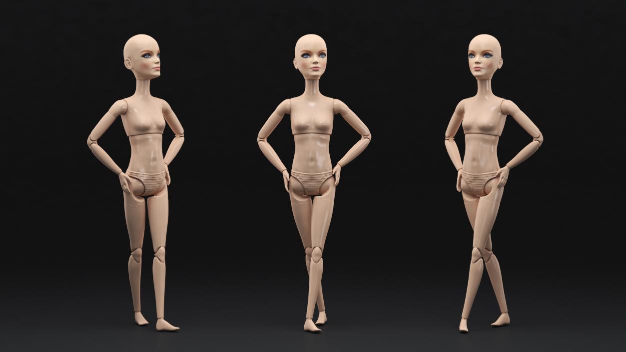 Barbie Doll Without Clothes 3D