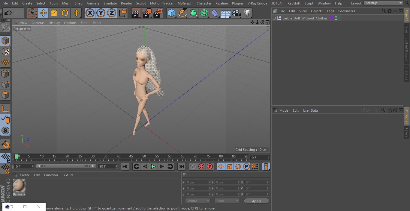 Barbie Doll Without Clothes 3D