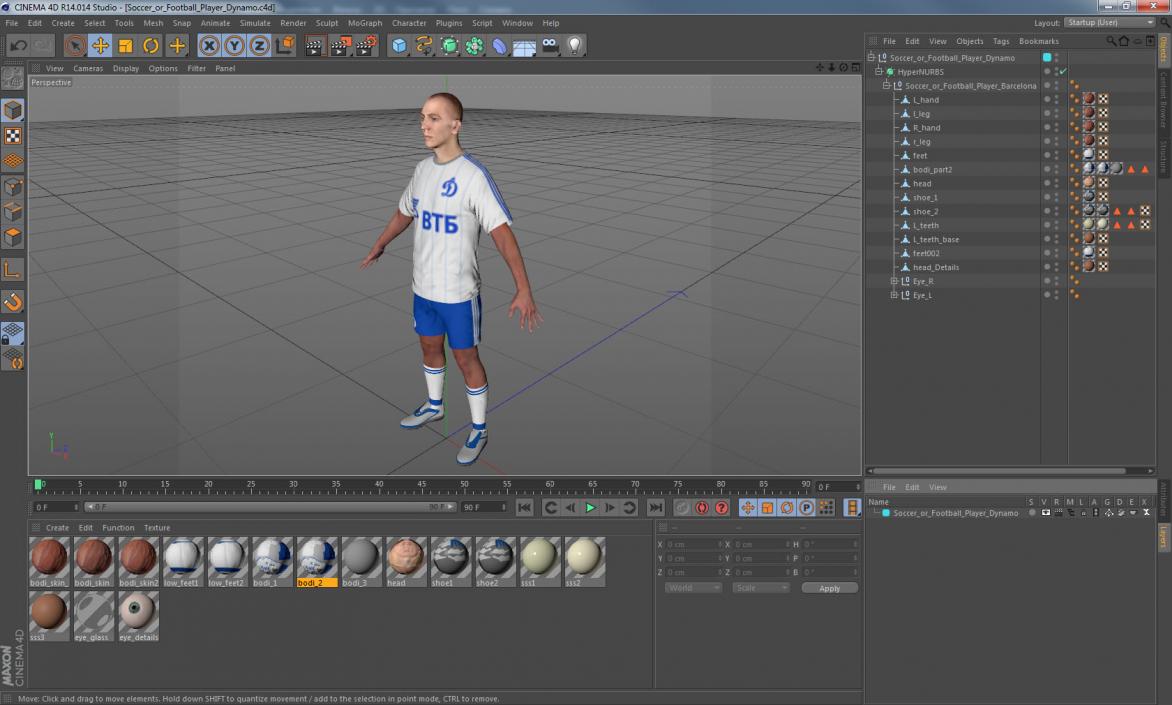 Soccer or Football Player Dynamo 3D