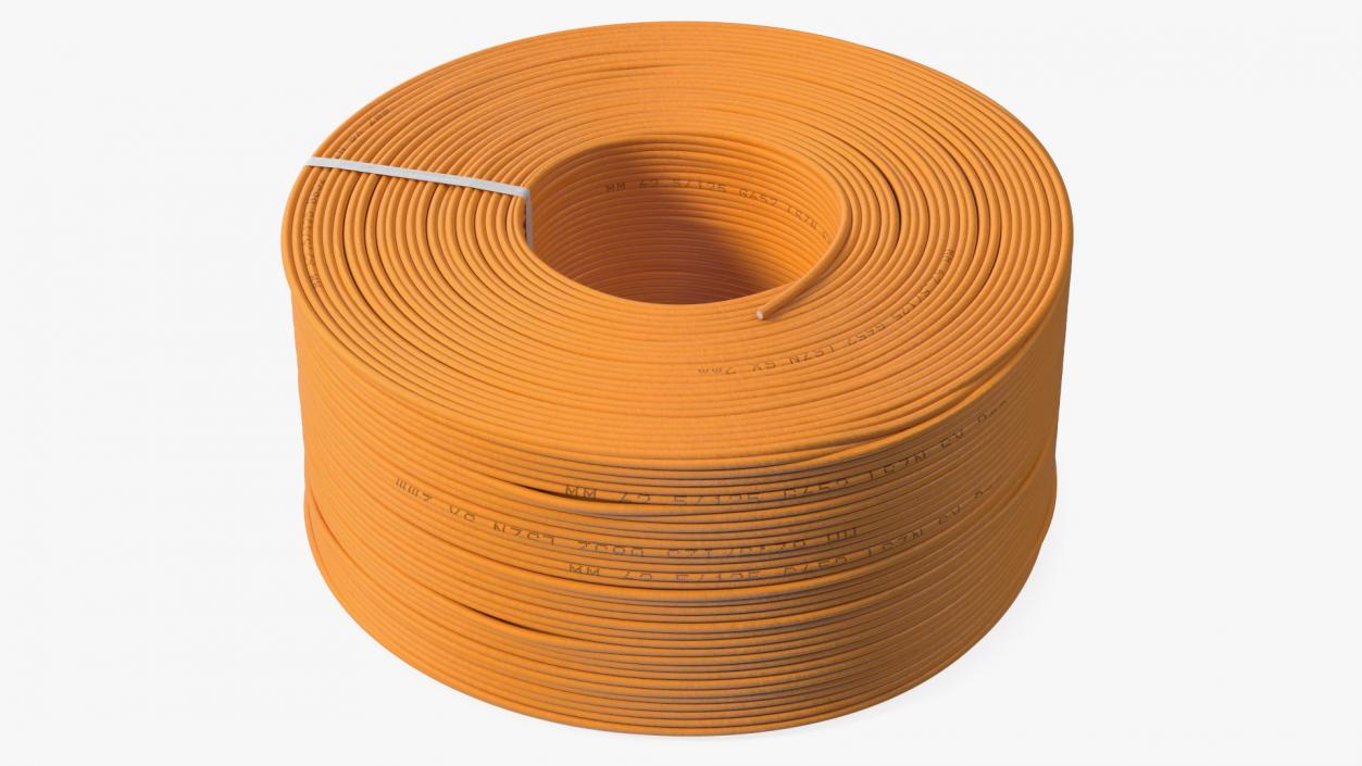 3D model Spool Fiber Optic Cable Orange