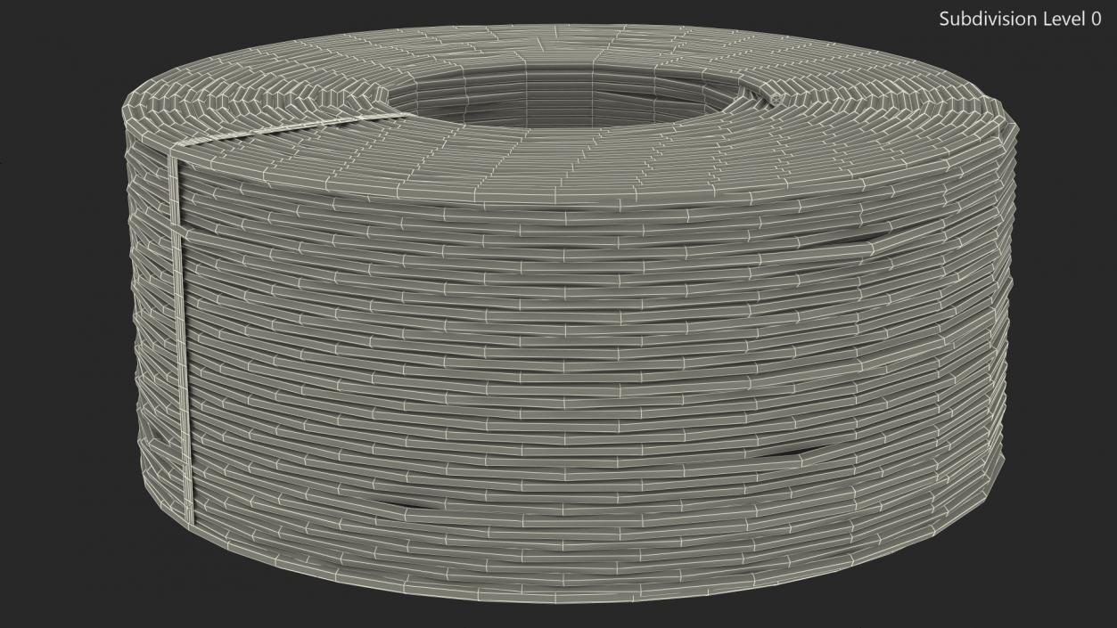 3D model Spool Fiber Optic Cable Orange