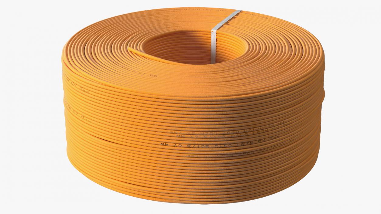 3D model Spool Fiber Optic Cable Orange