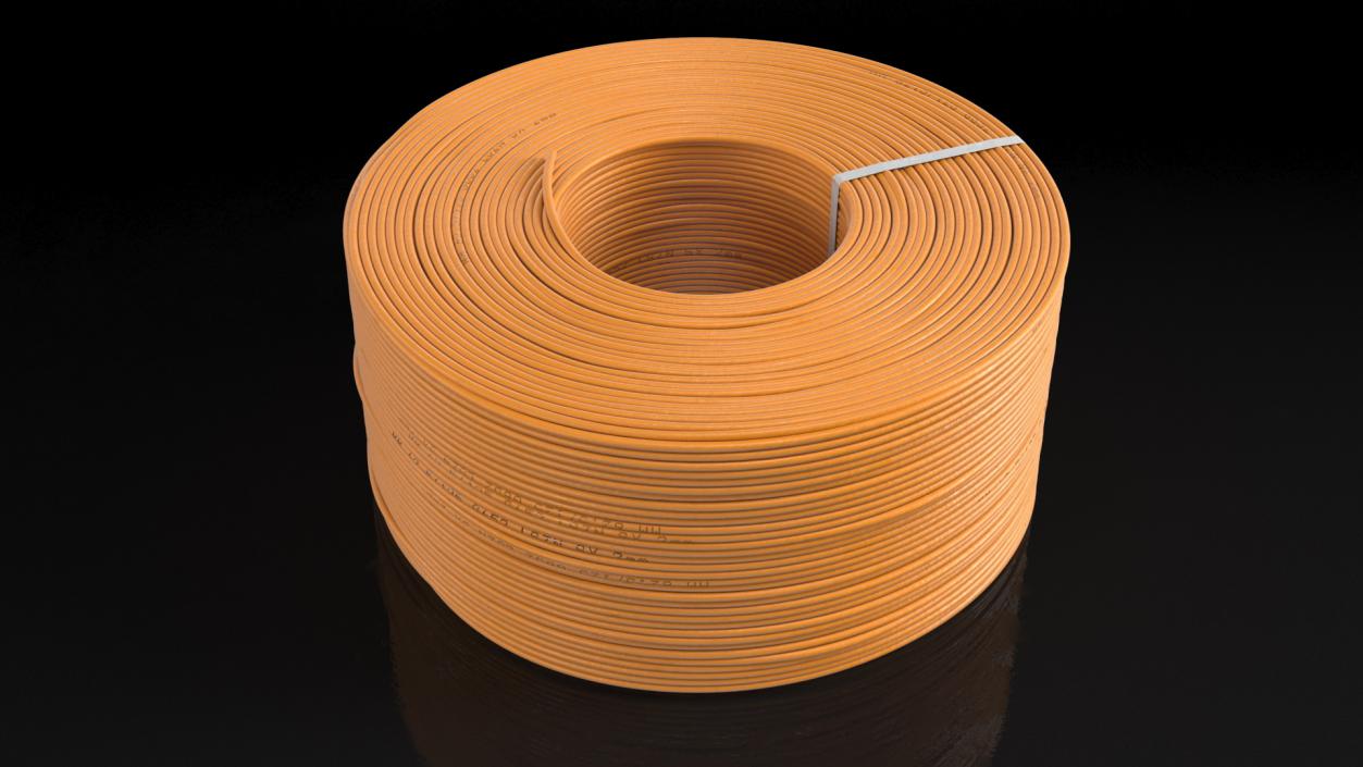 3D model Spool Fiber Optic Cable Orange