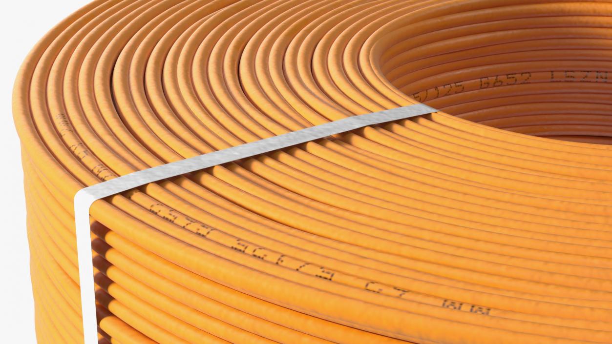 3D model Spool Fiber Optic Cable Orange