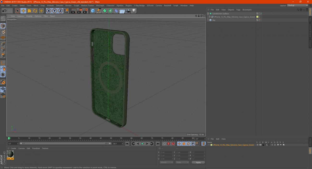 iPhone 12 Pro Max Silicone Case Cyprus Green 3D model