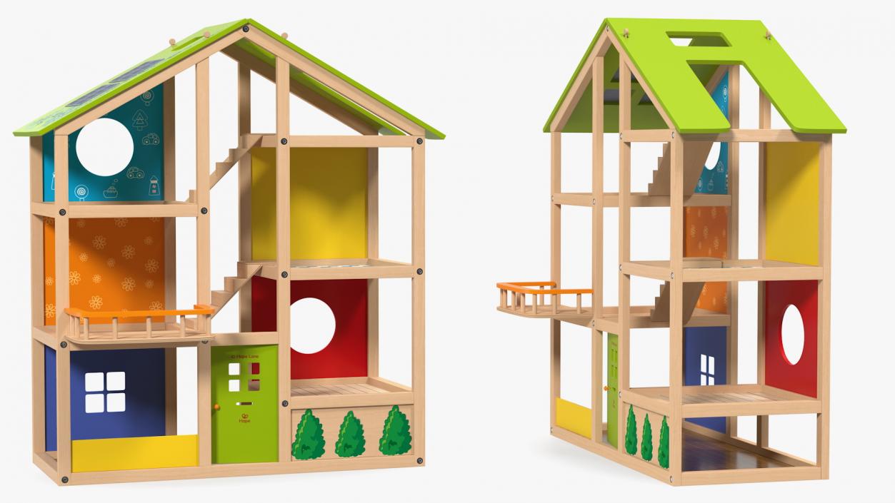 3D All Seasons Kids Wooden Dollhouse by Hape