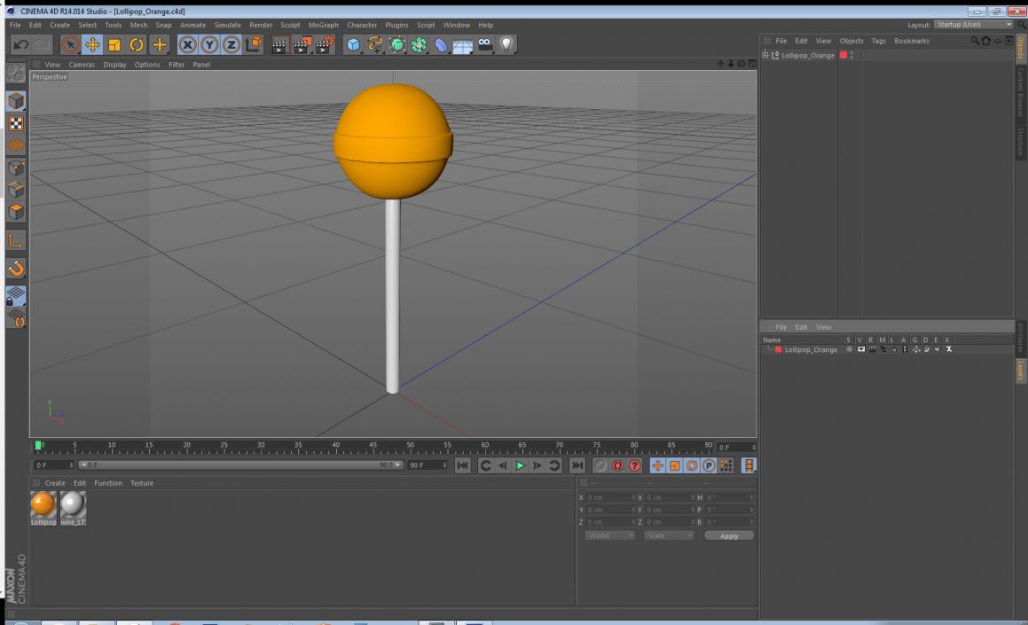 3D model Lollipop Orange