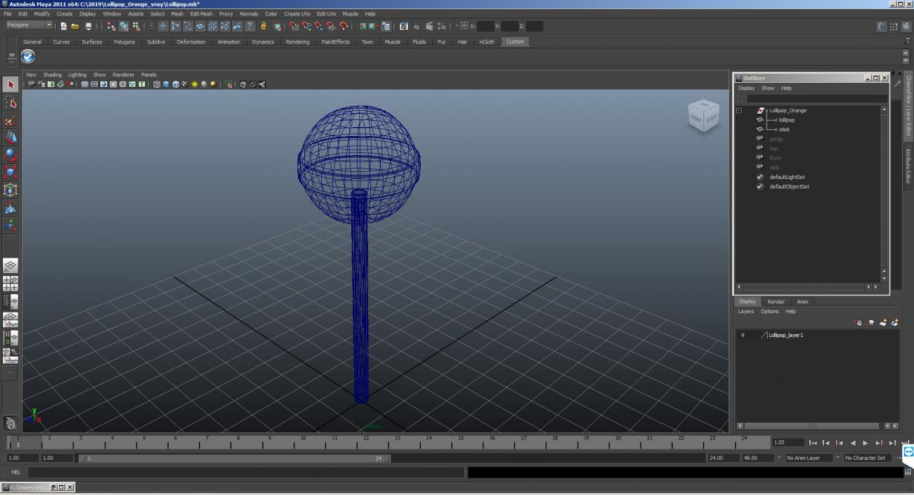 3D model Lollipop Orange