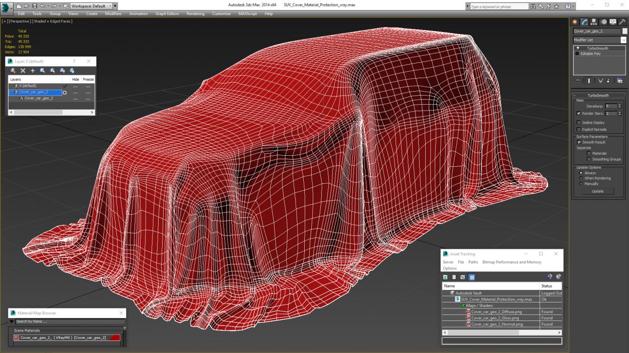 SUV Cover Material Protection 3D model