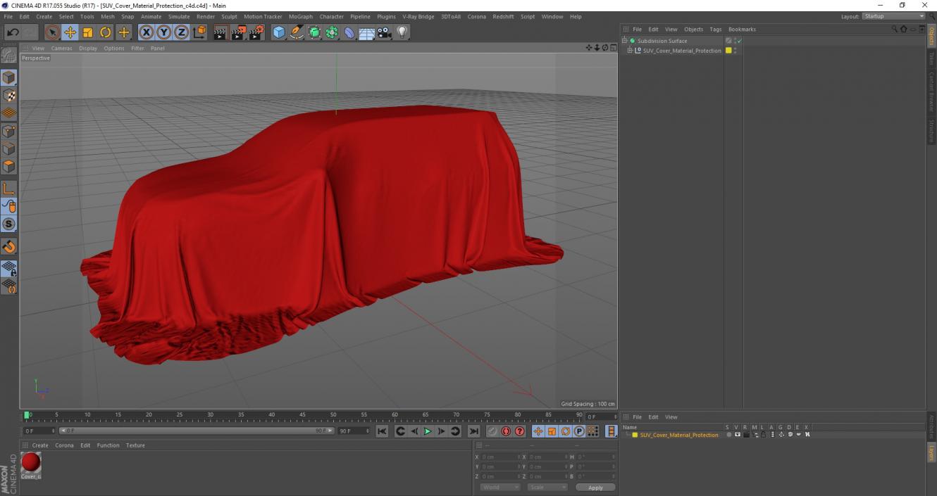 SUV Cover Material Protection 3D model