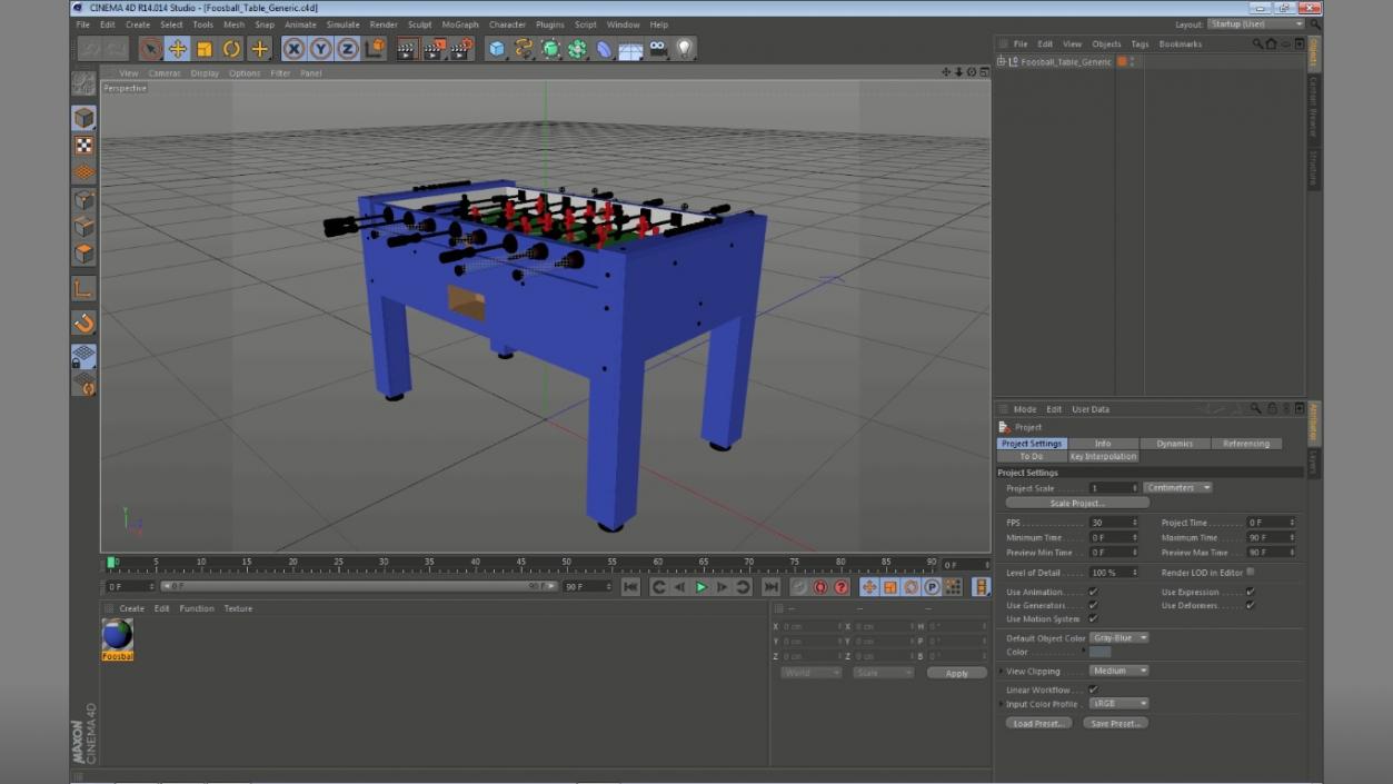 Foosball Table Generic 3D