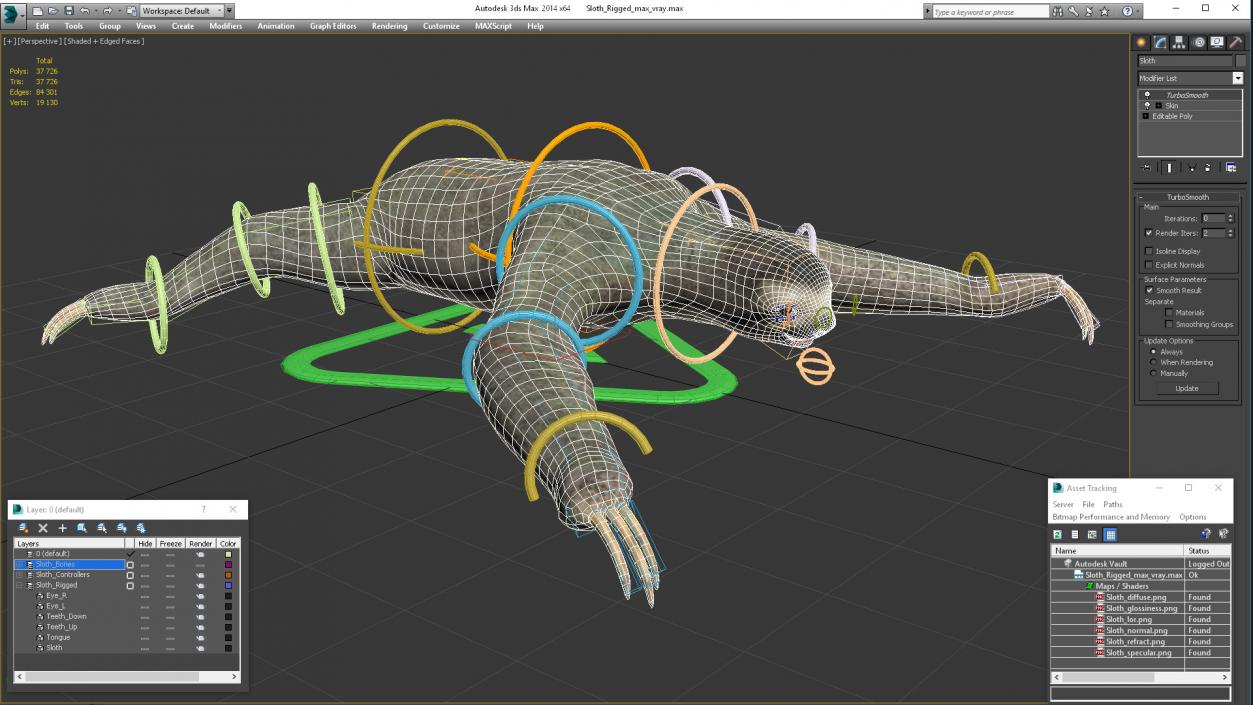 Sloth Rigged 3D