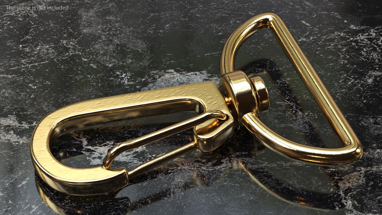 3D Metal Swivel Clasp Snap Hook Gold model