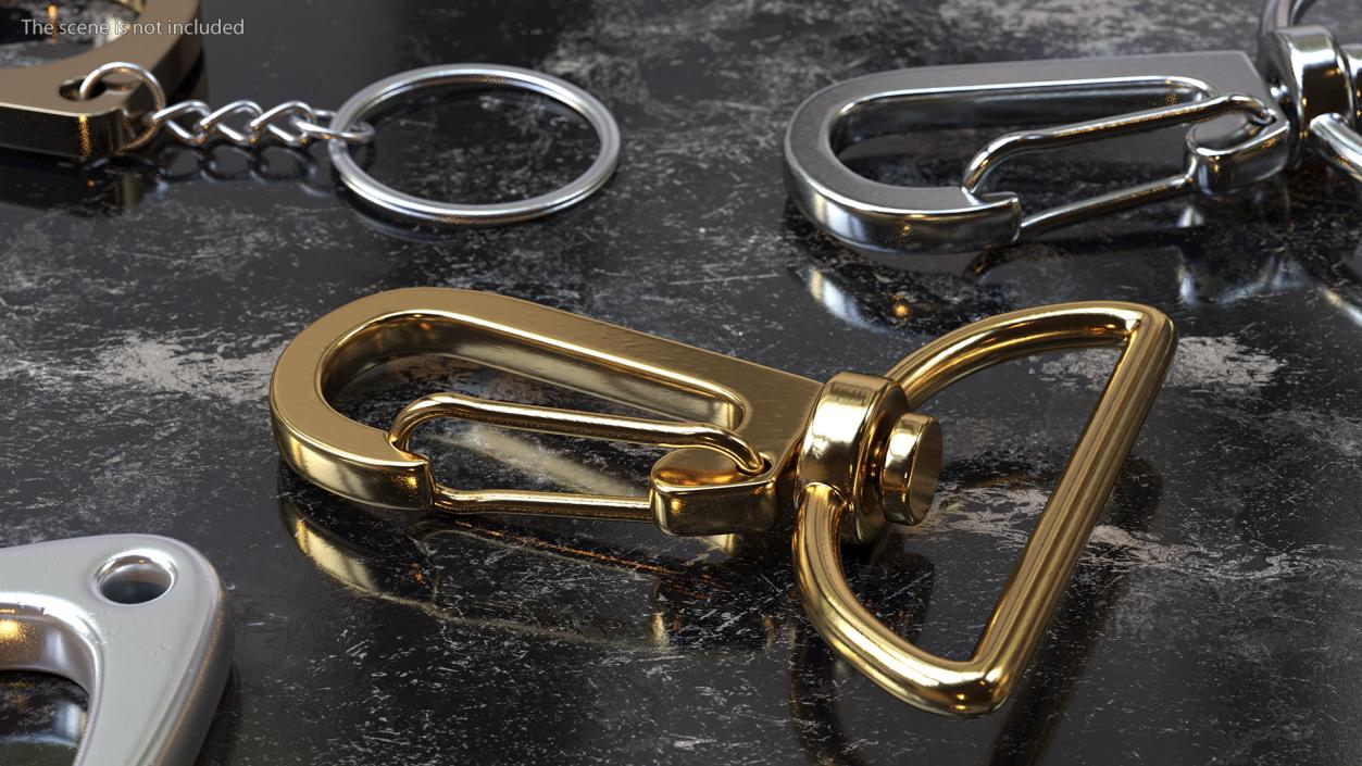 3D Metal Swivel Clasp Snap Hook Gold model