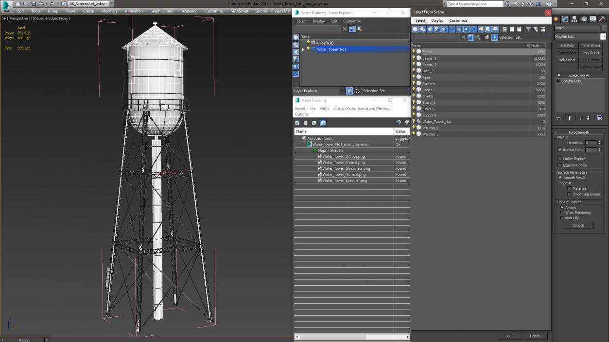 3D model Water Tower No1