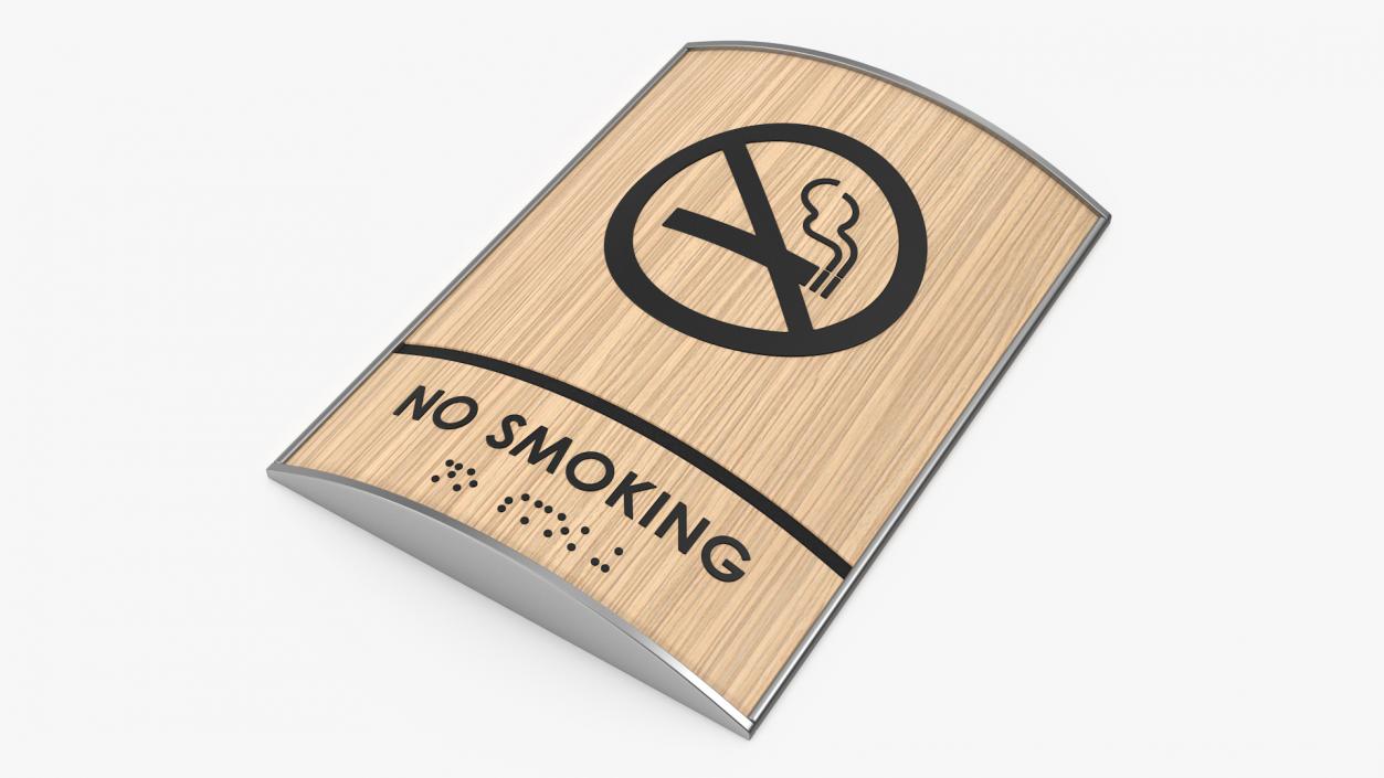 3D No Smoking Braille Sign model